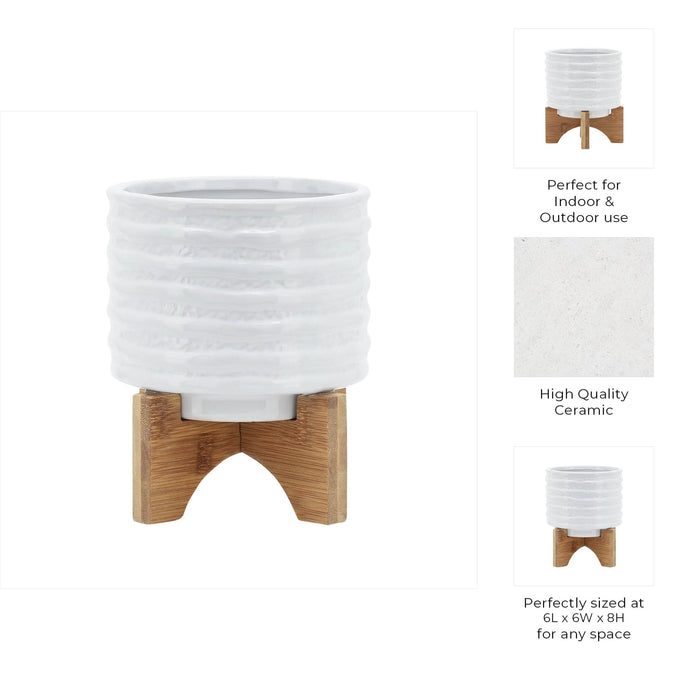 ceramic-6-planter-on-stand-white-stripe-9