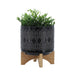 ceramic-8-aztec-planter-on-wooden-stand-black-3