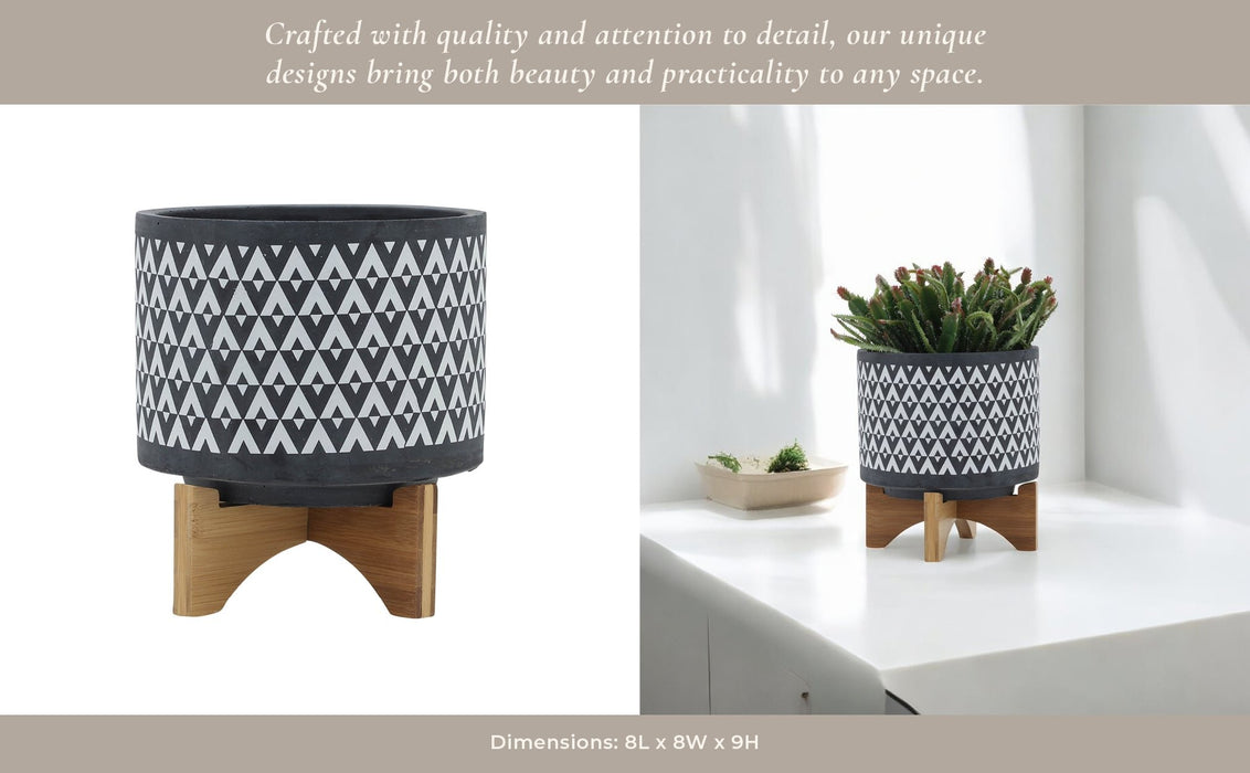 ceramic-8-aztec-planter-on-wooden-stand-gray-13