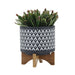 ceramic-8-aztec-planter-on-wooden-stand-gray-3