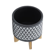 ceramic-8-aztec-planter-on-wooden-stand-gray-4