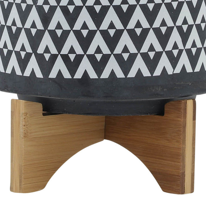 ceramic-8-aztec-planter-on-wooden-stand-gray-7