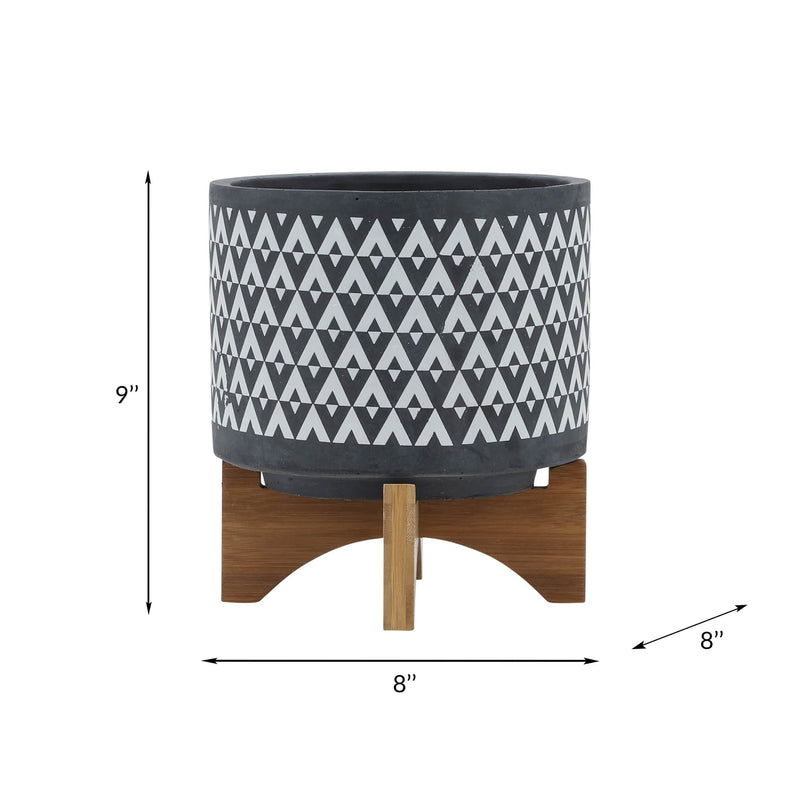 ceramic-8-aztec-planter-on-wooden-stand-gray-8
