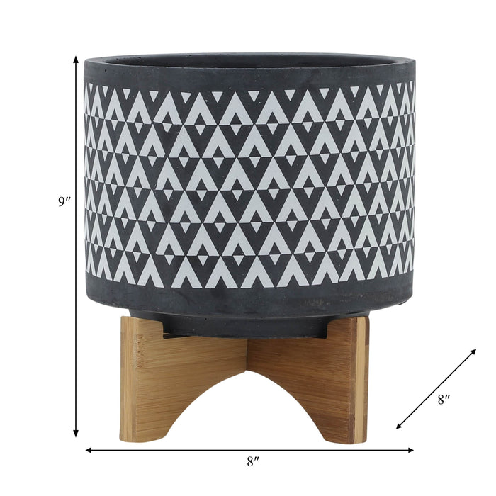 ceramic-8-aztec-planter-on-wooden-stand-gray-9