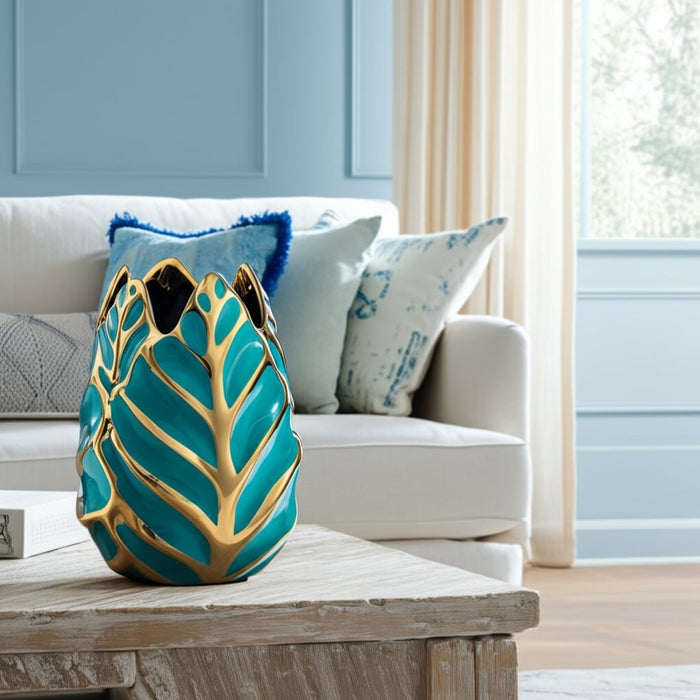ceramic-8-h-leaf-vase-turquoise-gold-13