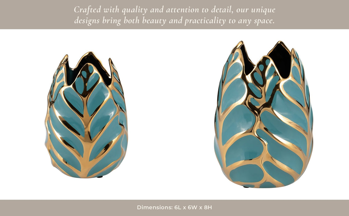 ceramic-8-h-leaf-vase-turquoise-gold-14