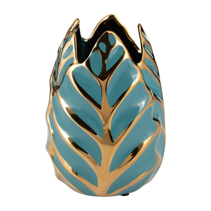 ceramic-8-h-leaf-vase-turquoise-gold-1