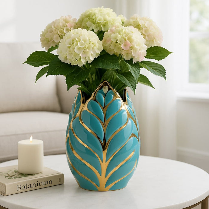 ceramic-8-h-leaf-vase-turquoise-gold-2
