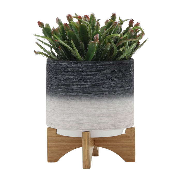 ceramic-8-planter-on-wooden-stand-gray-3