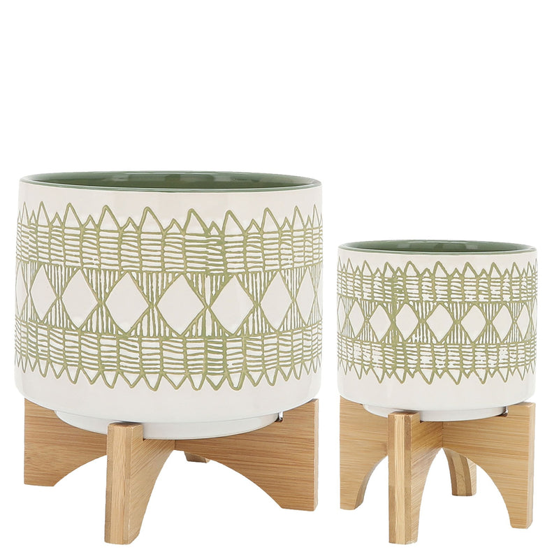 ceramic-s-2-5-8-aztec-planter-on-wooden-stand-ol-1