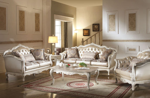 chantelle-rose-gold-leatherette-fabric-pearl-white-sofa-w-3-pillows-1