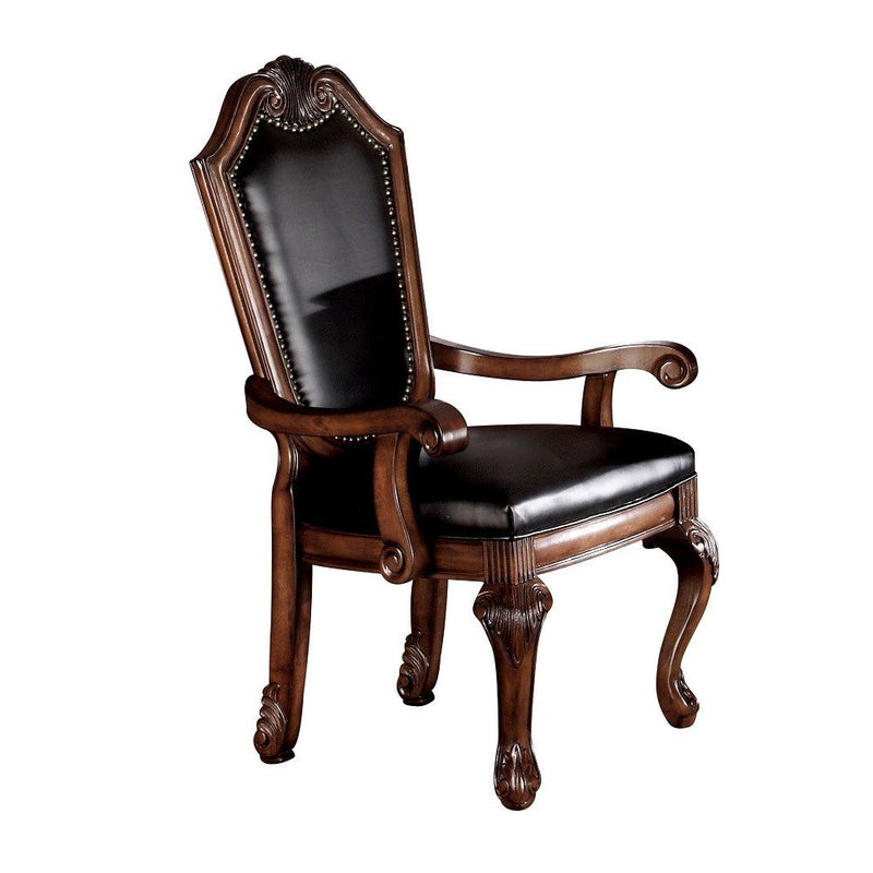 chateau-de-ville-black-leatherette-cherry-arm-chair-set-2-2