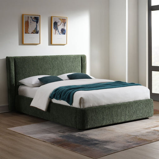 cheryl-dark-green-chenille-queen-bed-1