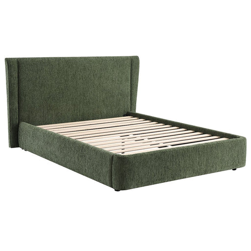 cheryl-dark-green-chenille-queen-bed-2
