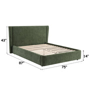 cheryl-dark-green-chenille-queen-bed-6
