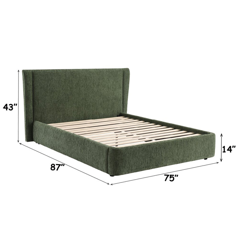 cheryl-dark-green-chenille-queen-bed-6