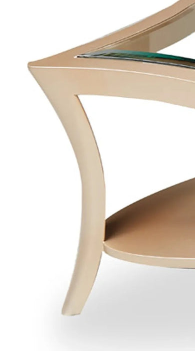 AICO Malibu Crest Cocktail Table w/Glass in Chardonnay