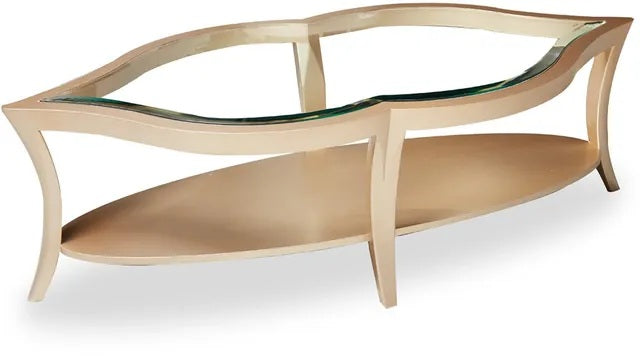 AICO Malibu Crest Cocktail Table w/Glass in Chardonnay 9007204-822 image