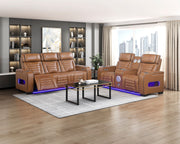 cyber-brown-power-double-reclining-sofa-with-center-drop-down-cup-holders-power-headrests-storage-arms-top-and-side-cup-holders-reading-lights-wireless-charger-air-massage-heat-led-lighting-and-charging-ports-5