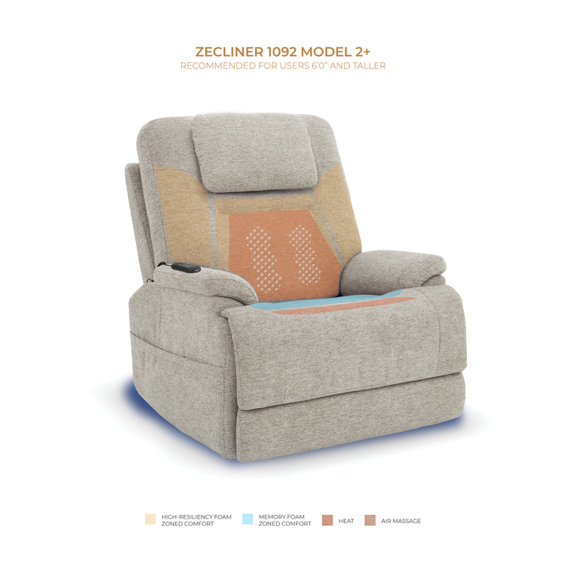 Zecliner Model 2+ Latitudes Power Lift Sleep Recliner with Power Headrest, Lumbar, Heat & Massage - 5000006218 - Furniture City (CA)l