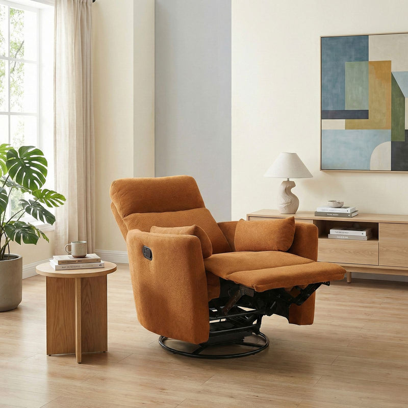 desso-orange-swivel-glider-reclining-chair-13