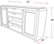 Parker House Escape - Dining 72 In. Buffet Server with Stone Top