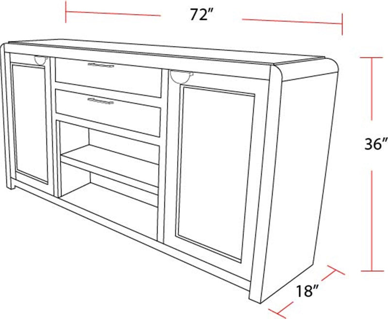 Parker House Escape - Dining 72 In. Buffet Server with Stone Top