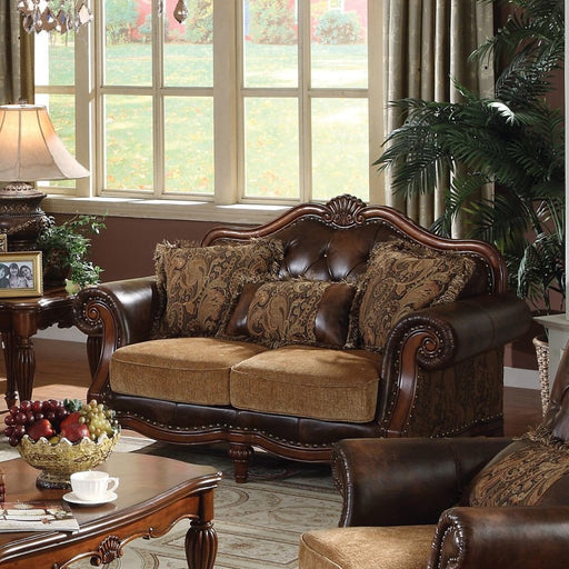dreena-two-tone-brown-leatherette-chenille-loveseat-w-3-pillows-1
