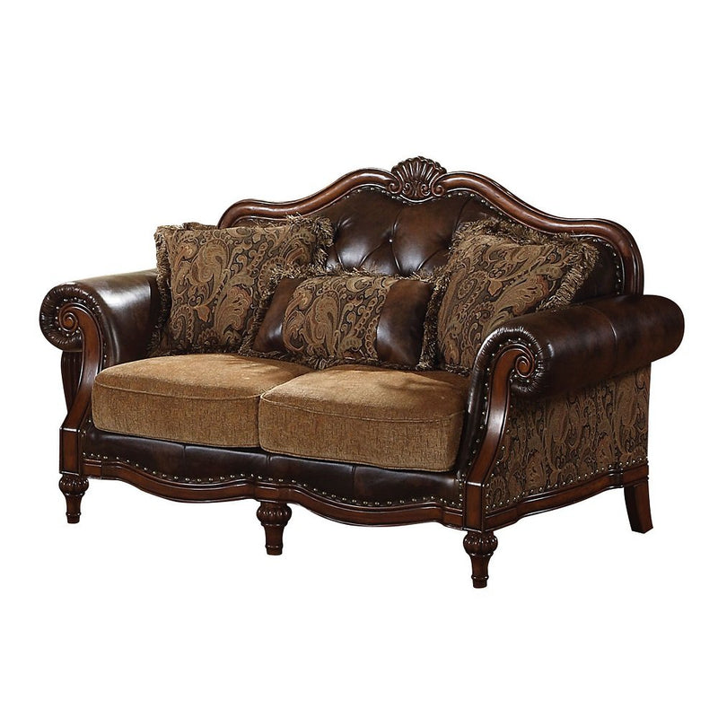 dreena-two-tone-brown-leatherette-chenille-loveseat-w-3-pillows-2