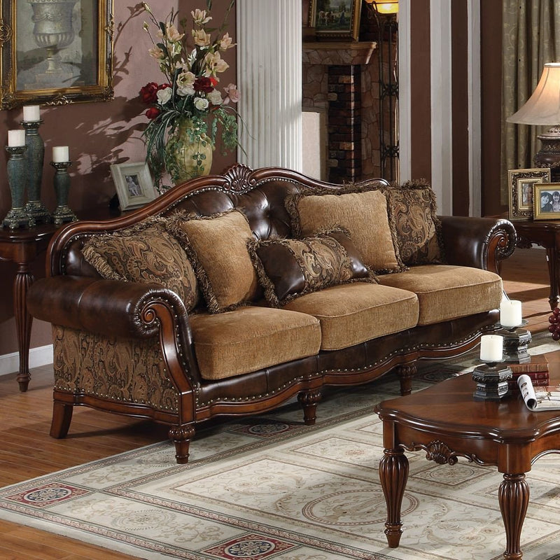 dreena-two-tone-brown-leatherette-chenille-sofa-w-5-pillows-1