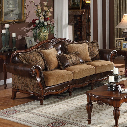 dreena-two-tone-brown-leatherette-chenille-sofa-w-5-pillows-1