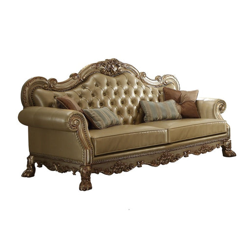 dresden-bone-leatherette-gold-patina-sofa-w-4-pillows-1