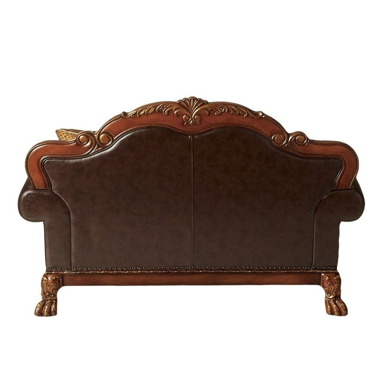 dresden-brown-leatherette-chenille-cherry-oak-loveseat-w-2-pillows-3