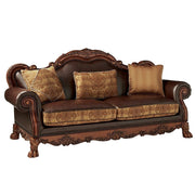 dresden-brown-leatherette-chenille-cherry-oak-sofa-w-3-pillows-2