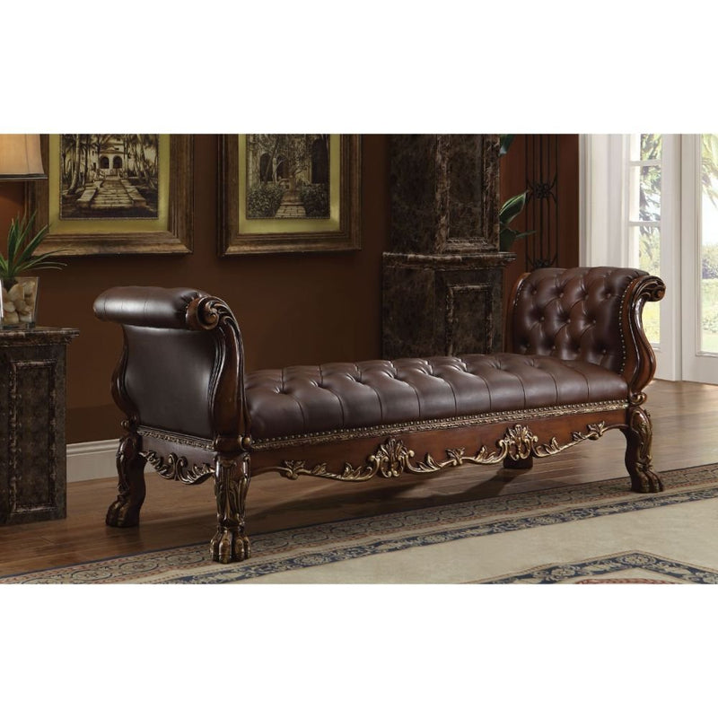 dresden-leatherette-cherry-oak-bench-2