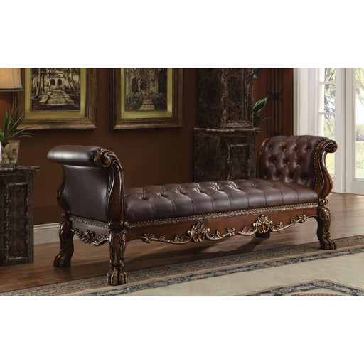 dresden-leatherette-cherry-oak-bench-2