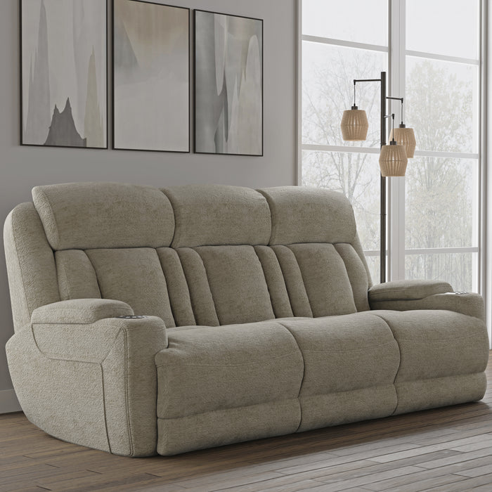 Parker Living Dalton - Lucky Fawn Power Reclining Sofa with Drop Down Table