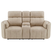 elison-dark-beige-polished-microfiber-motion-loveseat-w-console-3