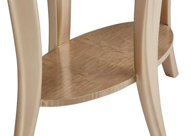 AICO Malibu Crest End Table w/Glass in Chardonnay