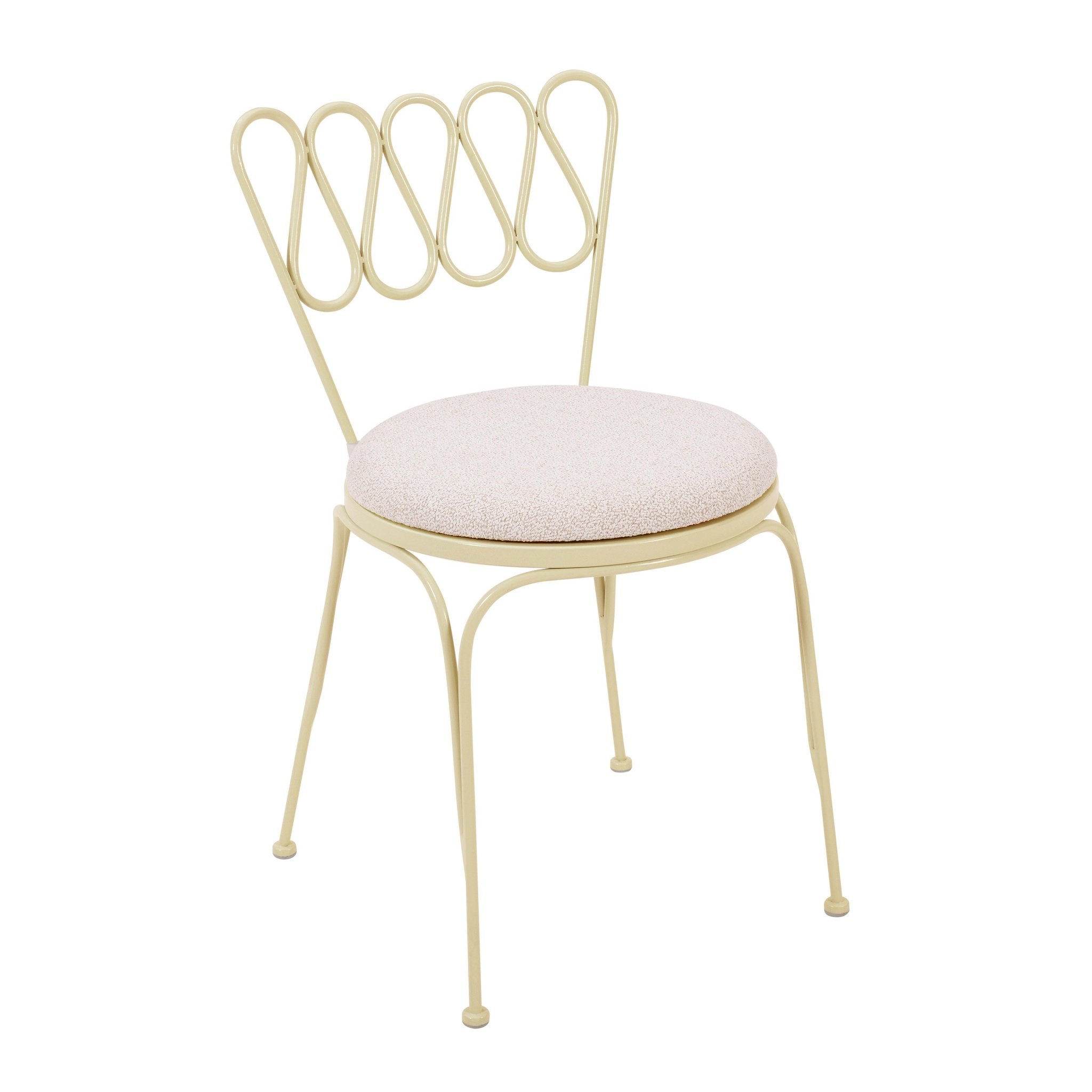 Erica Cream Wrought Iron Outdoor Chair — Furniture City (CA)l
