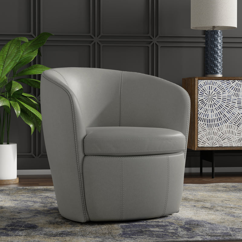 Parker Living Barolo - Steamboat Ice 100% Italian Leather Swivel Club Chair