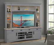 Parker House Americana Modern - Dove 92 In. TV Console with Hutch and LED Lights