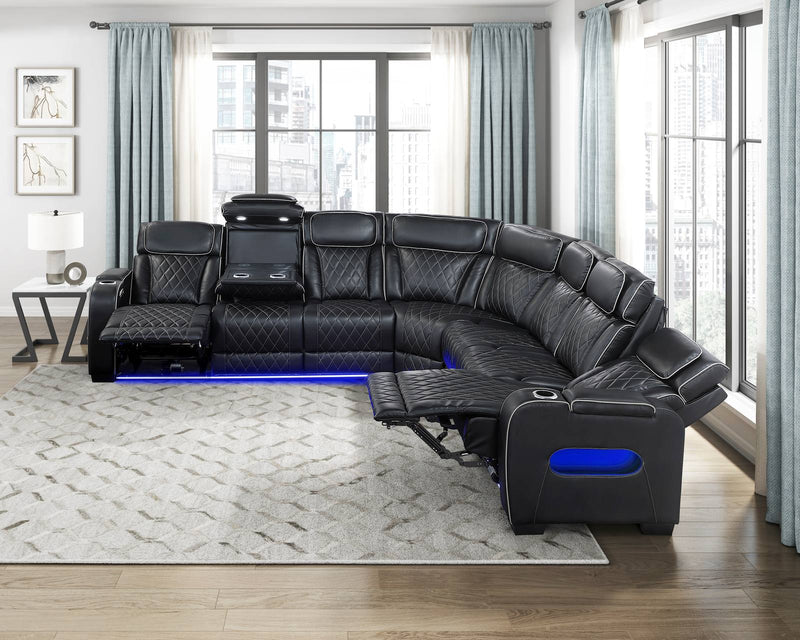 fairway-black-3-3-piece-power-reclining-sectional-with-center-drop-down-cup-holders-power-headrests-storage-arms-top-and-side-cup-holders-charging-ports-reading-lights-wireless-chargers-charging-ports-and-led-lighting-12