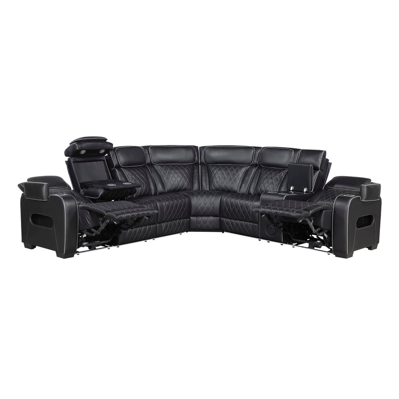 fairway-black-3-3-piece-power-reclining-sectional-with-right-side-console-drop-down-cup-holders-power-headrests-storage-arms-top-and-side-cup-holders-reading-lights-charging-ports-wireless-speakers-two-wireless-chargers-and-led-lighting-3
