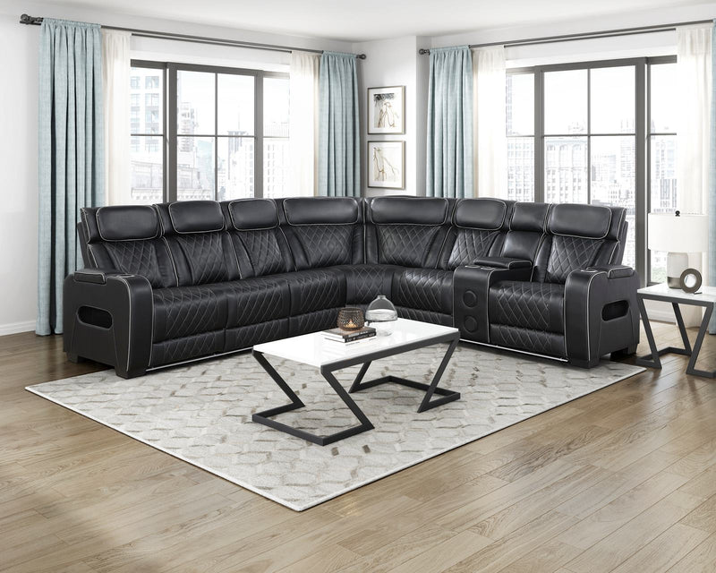 fairway-black-3-3-piece-power-reclining-sectional-with-right-side-console-drop-down-cup-holders-power-headrests-storage-arms-top-and-side-cup-holders-reading-lights-charging-ports-wireless-speakers-two-wireless-chargers-and-led-lighting-4