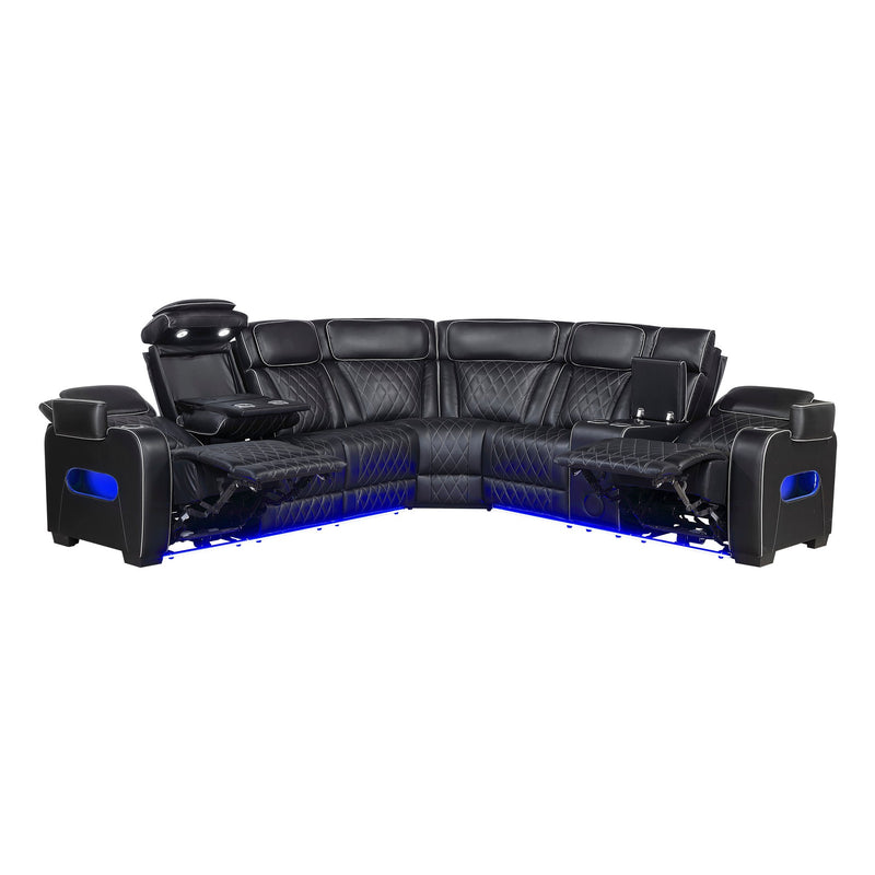 fairway-black-3-3-piece-power-reclining-sectional-with-right-side-console-drop-down-cup-holders-power-headrests-storage-arms-top-and-side-cup-holders-reading-lights-charging-ports-wireless-speakers-two-wireless-chargers-and-led-lighting-8