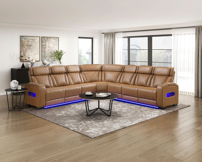 fairway-brown-3-3-piece-power-reclining-sectional-with-center-drop-down-cup-holders-power-headrests-storage-arms-top-and-side-cup-holders-charging-ports-reading-lights-wireless-chargers-charging-ports-and-led-lighting-1