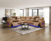 fairway-brown-3-3-piece-power-reclining-sectional-with-center-drop-down-cup-holders-power-headrests-storage-arms-top-and-side-cup-holders-charging-ports-reading-lights-wireless-chargers-charging-ports-and-led-lighting-2