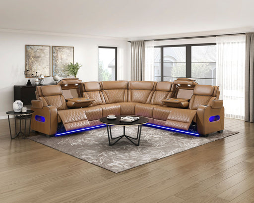 fairway-brown-3-3-piece-power-reclining-sectional-with-center-drop-down-cup-holders-power-headrests-storage-arms-top-and-side-cup-holders-charging-ports-reading-lights-wireless-chargers-charging-ports-and-led-lighting-2