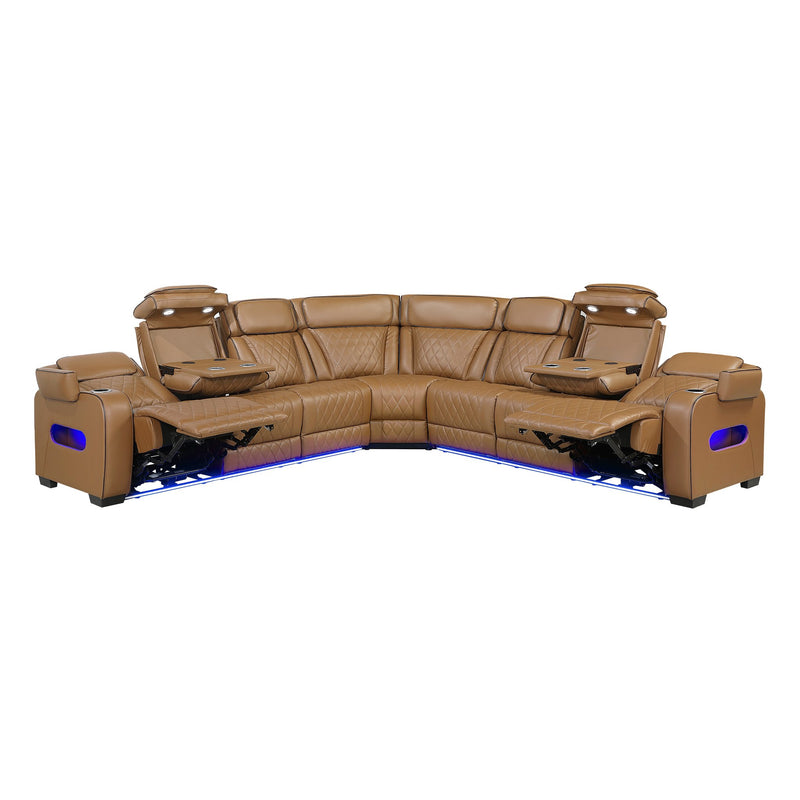 fairway-brown-3-3-piece-power-reclining-sectional-with-center-drop-down-cup-holders-power-headrests-storage-arms-top-and-side-cup-holders-charging-ports-reading-lights-wireless-chargers-charging-ports-and-led-lighting-13